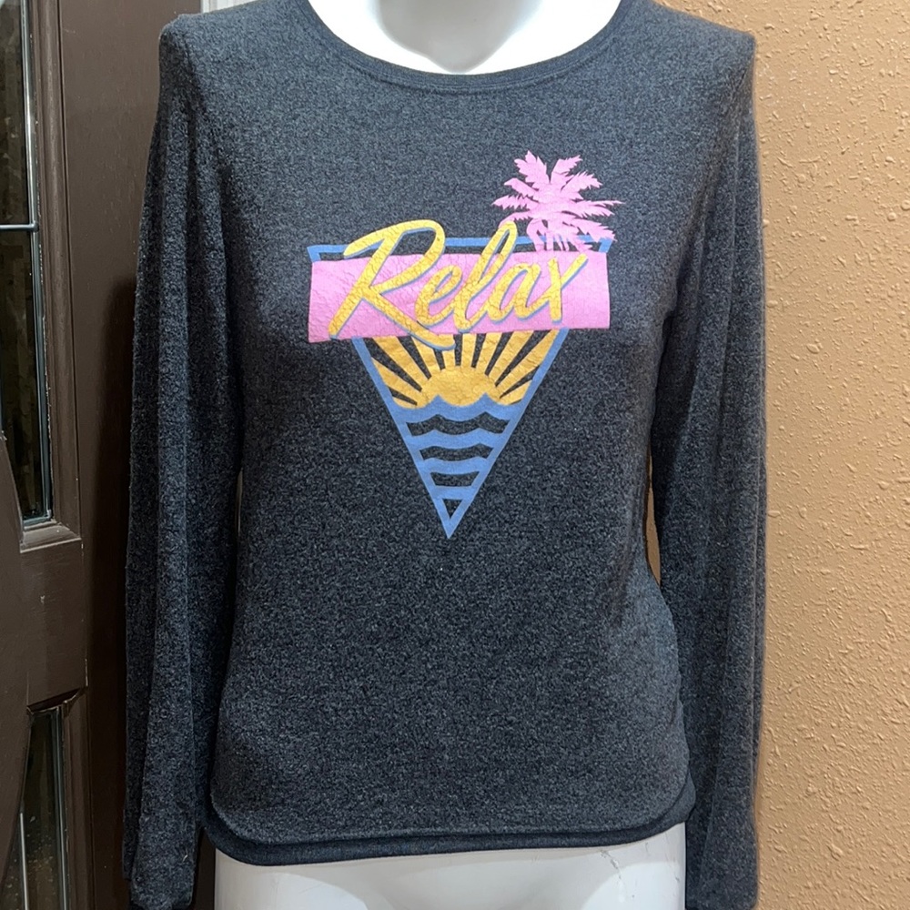 Wild fox kids gray relax pullover sweatshirt